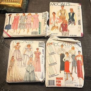 Vintage McCall's & Butterick Sewing Pattern Lot - Multi Color Illustrations